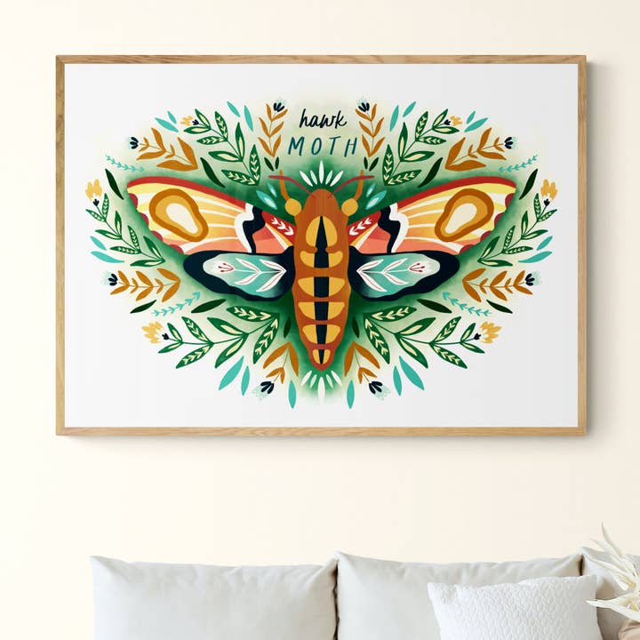 Hawk Moth Art Print voor wholesale door The Sunshine Bindery
