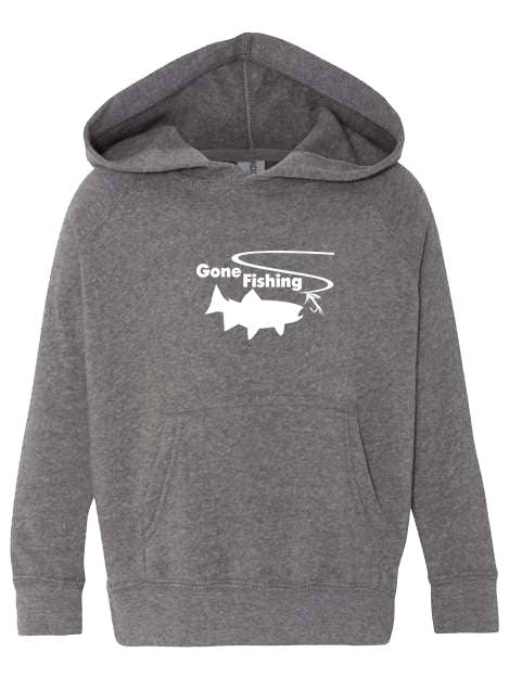 Sudadera con capucha gris níquel con White Gone Fishing para venta al por mayor de Outdoorable Apparel