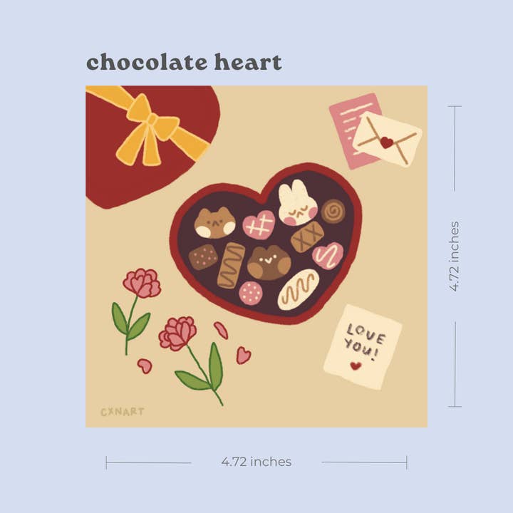 chocolate heart art print for wholesale by cxnart