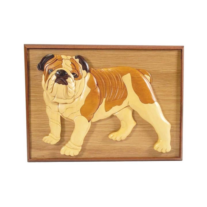 Positive Urns - Vente Urne - Bulldog - Urne pour chien en bois fait main1