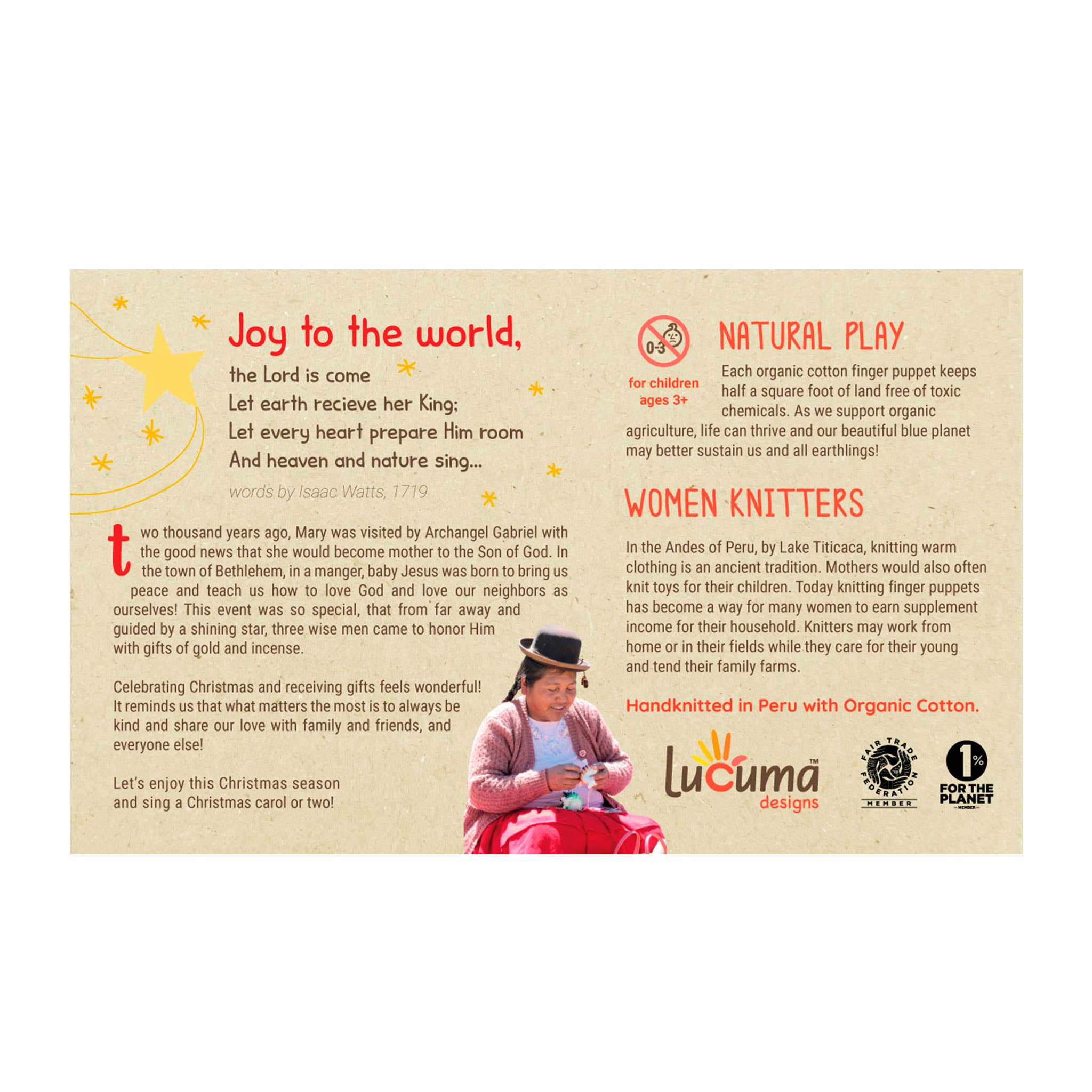 Lucuma Designs - Wholesale Finger Puppet - Kids & Baby - Nativity Story Pack of 4 - Organic Cotton Finger Puppets - Christmas Gift3