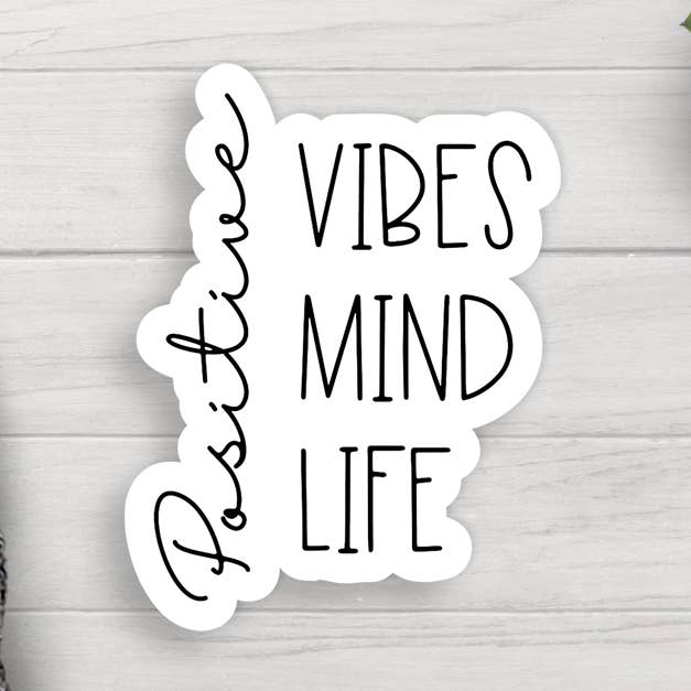Expression Design Co - Wholesale Sticker - Positive Vibes Mind Life Vinyl Sticker0