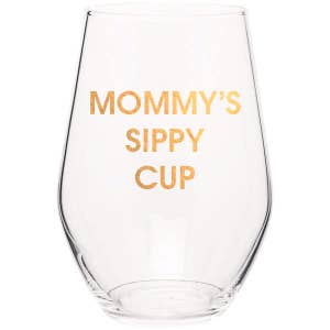 Adult Wine Glass Sippy Cup w/ Built In Glass Straw Holds 10oz. Great Gag  Gift