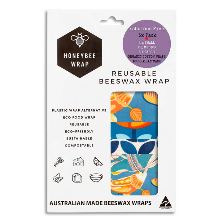 Honeybee Wrap - Wholesale Food storage wrap/bag - WHFabuolous 5 Pack