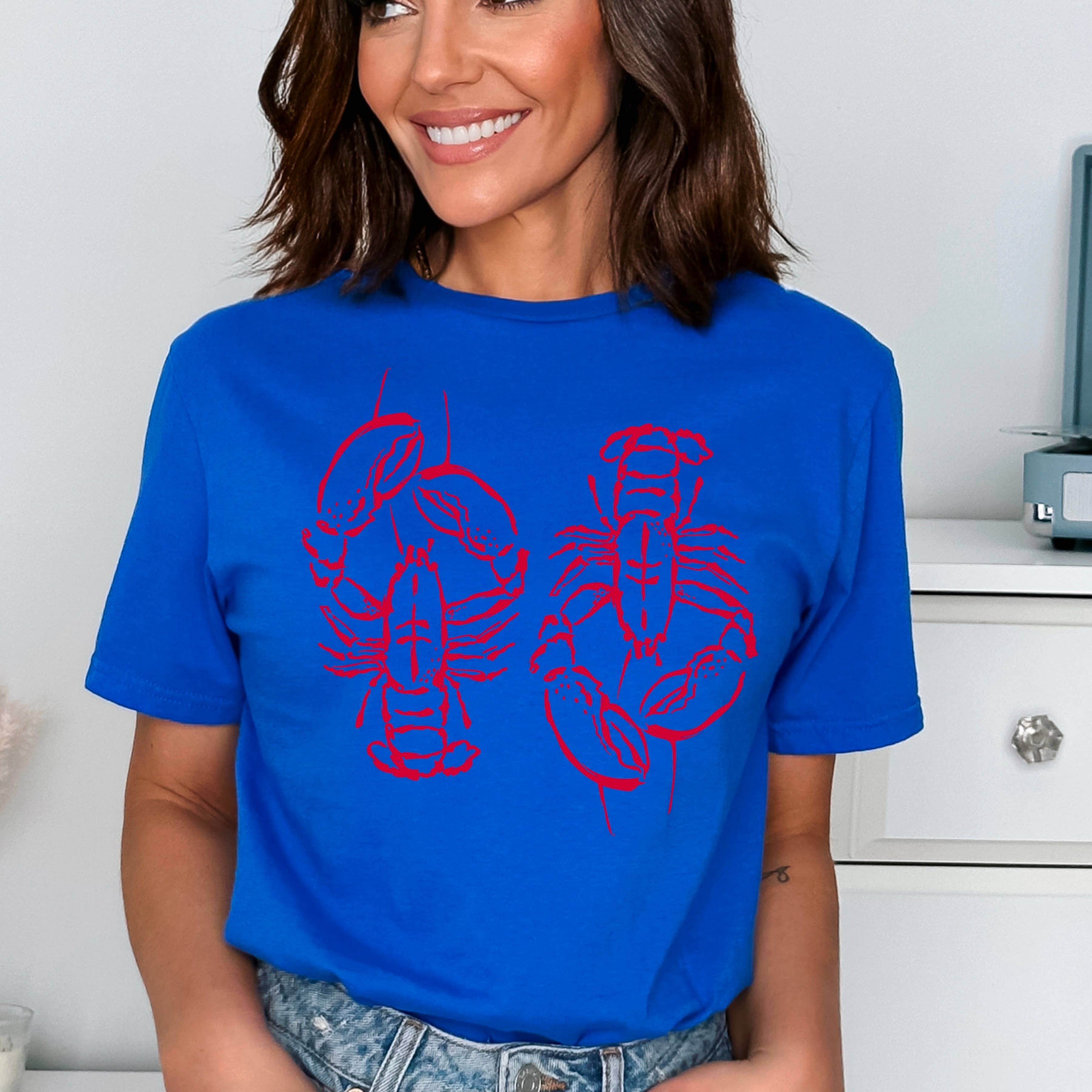 Shoppe SHC - Wholesale T-Shirt (Graphic) - Women's - Spring 2025 Coastal Aesthetic Lobster | Graphic Tee |Gildan 23