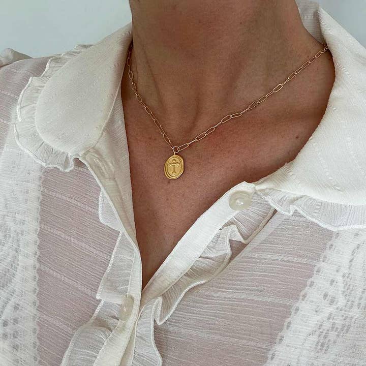 Vermeil Christian Religious Pendant Necklace | Cross for wholesale by e.b. jewelry studio