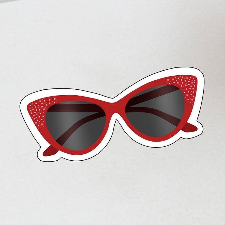 50"erne Briller Sticker | Vinyl klistermærke | bærbar klistermærke | Nostalgisk klistermærke for engroshandel hos C3DAR Design