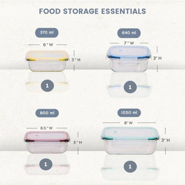 Lexi Home - Wholesale Food Storage Container - Premium Glass Food Containers with Snap Lock Lids, 8 Piece2