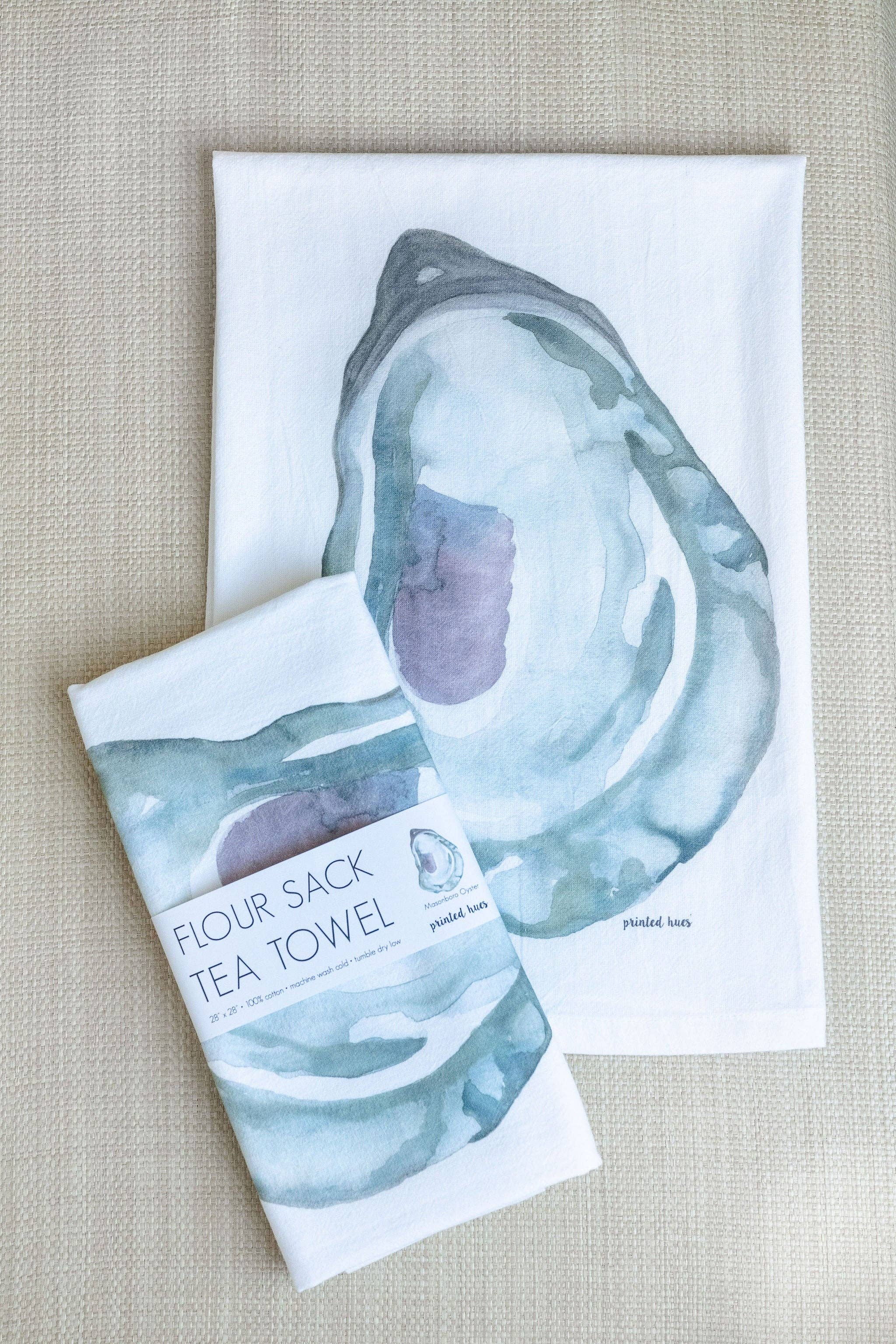 Printed Hues - Wholesale Tea Towel - Masonboro Oyster Tea Towel5