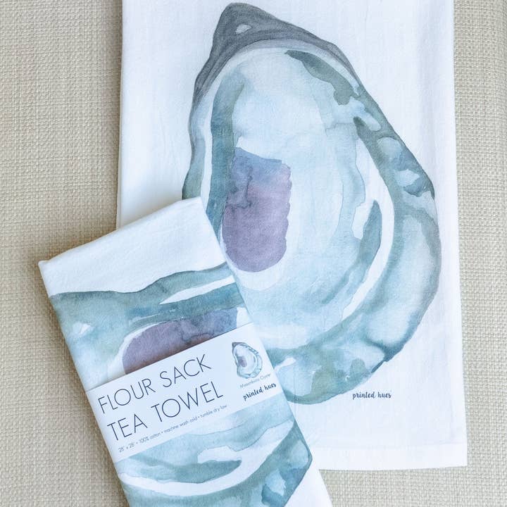 Printed Hues - Wholesale Tea Towel - Masonboro Oyster Tea Towel5
