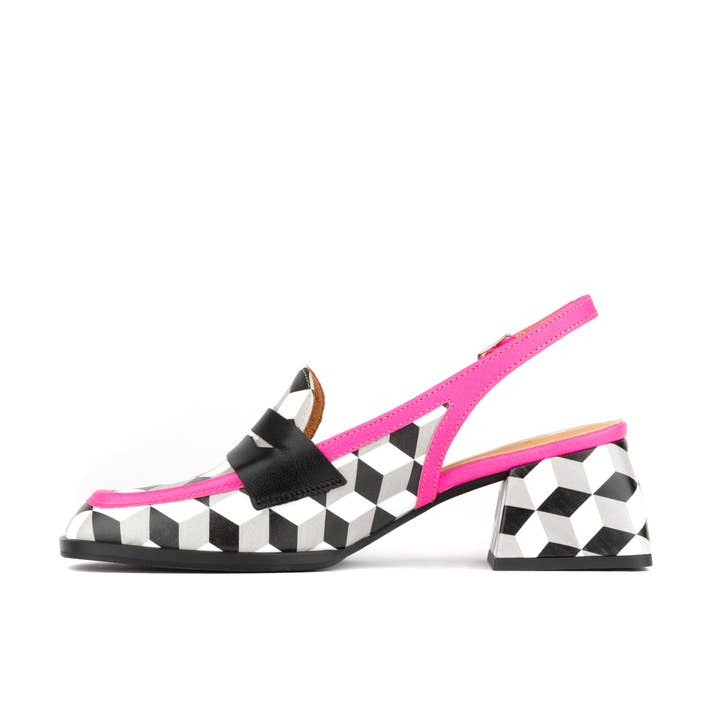 Embassy London - Wholesale Sandals - Women's - Diana - Black & White Cubics2