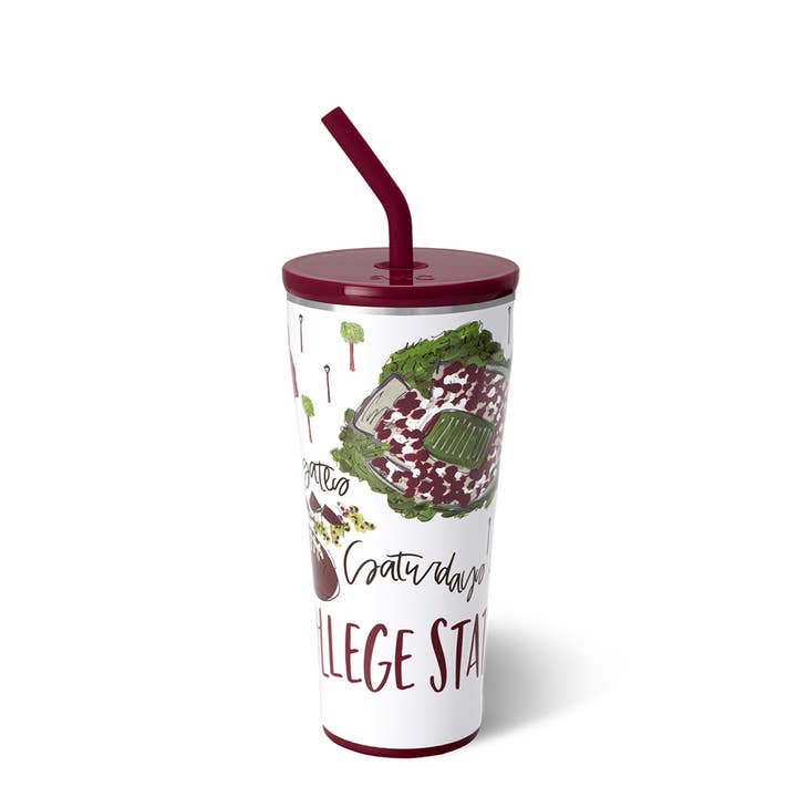 Saturdays in College Station Straw Tumbler (32oz) for wholesale by Swig Life