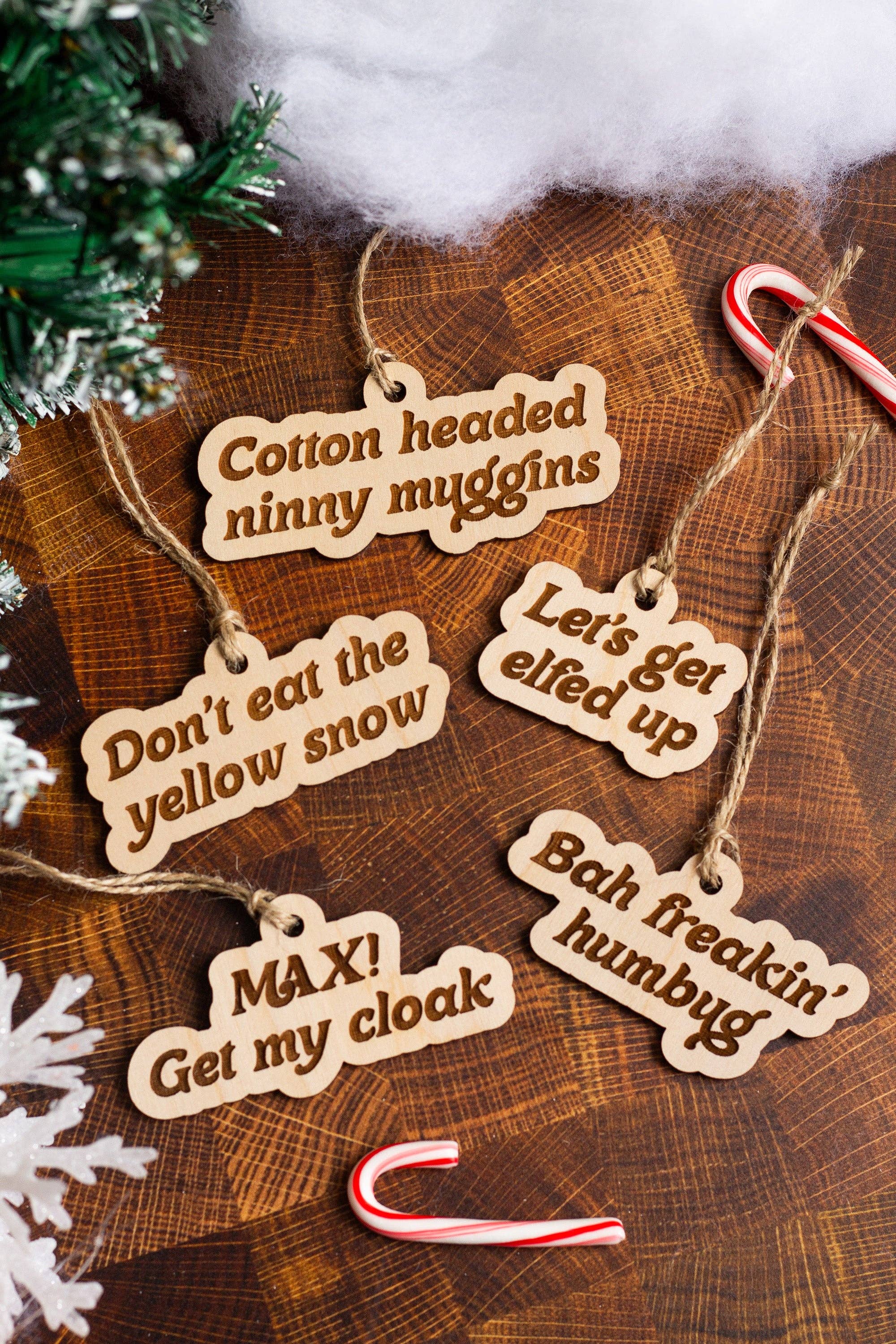 The Print Pantry - Wholesale Ornament - Funny Wooden Ornaments8