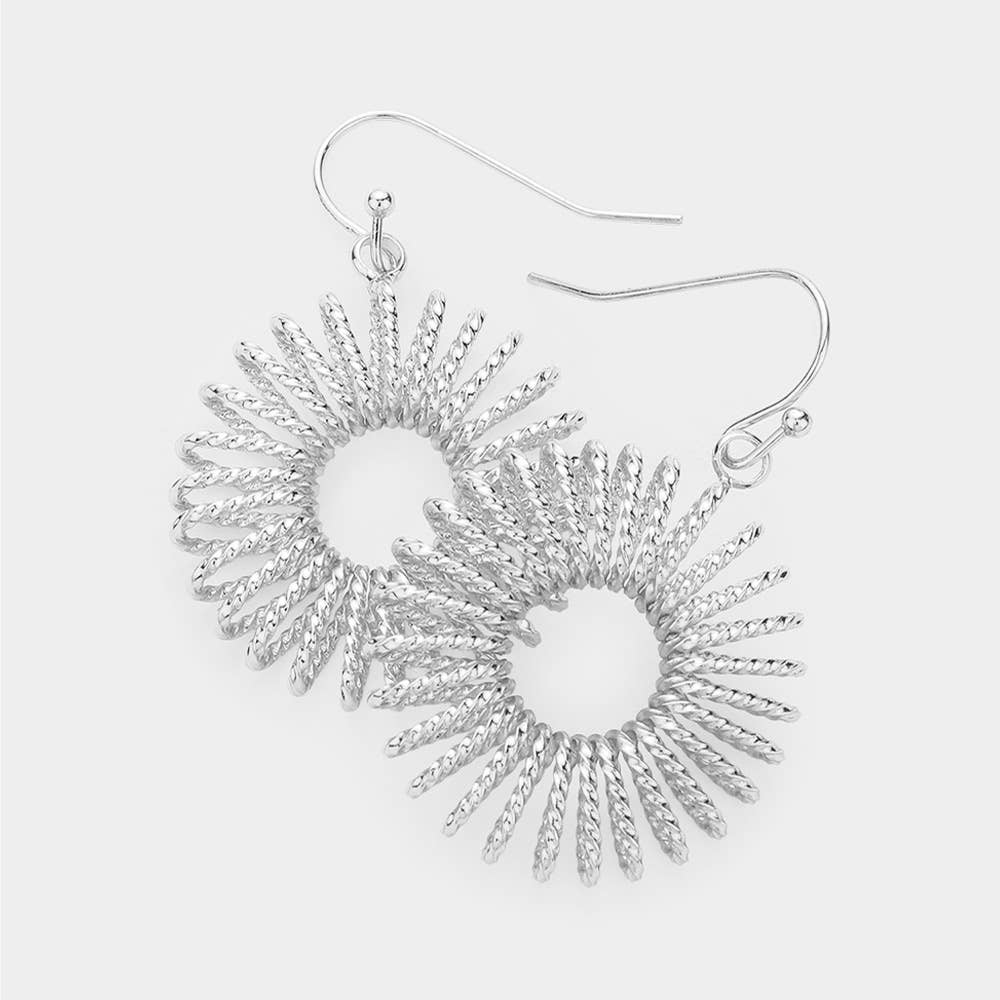 Sensibling Corp. - Wholesale Dangle Earrings - Round Metal Coil Dangle Earrings1