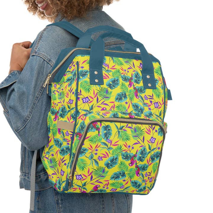 Mochila Multifuncional Amarela Mudando Bebé - Pollywood por atacado de Green Cheeks