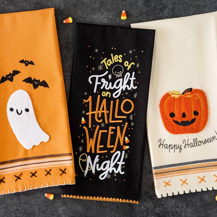 Design Imports - Wholesale Tea Towel - Tales of Fright Embellished Dishtowel1