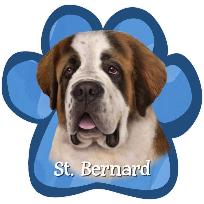 Saint Bernard Paw Shaped Car Magnet for wholesale by E&S Pets