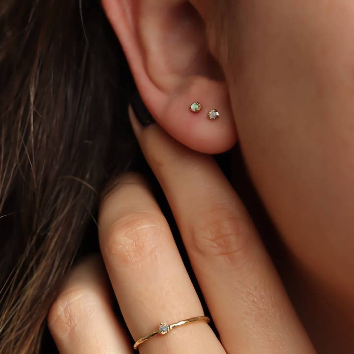 Lacee Alexandra Jewelry - Wholesale Stud/Post Earrings - Solid 14k Gold Birthstone Studs