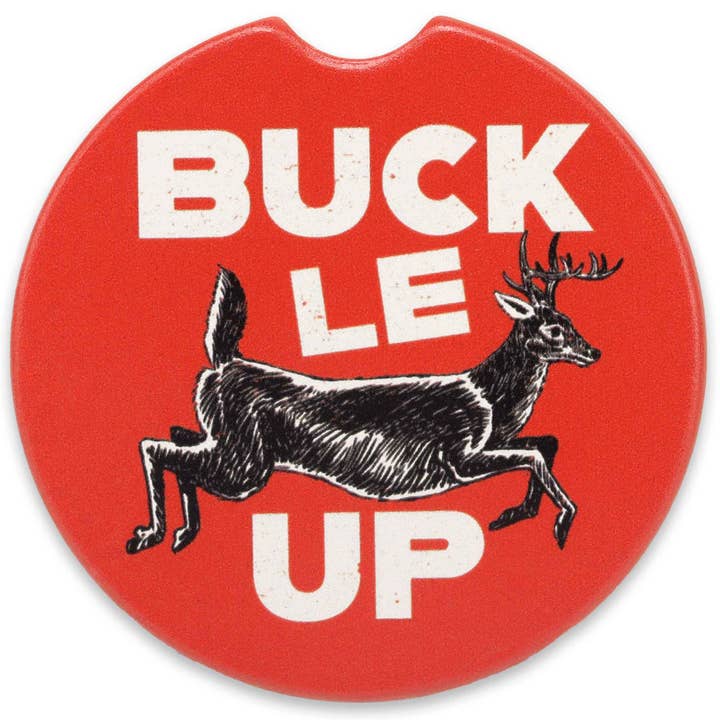 Open Road Brands, LLC - Wholesale Car Coaster - Unisex - Buck-le Up Car Coaster