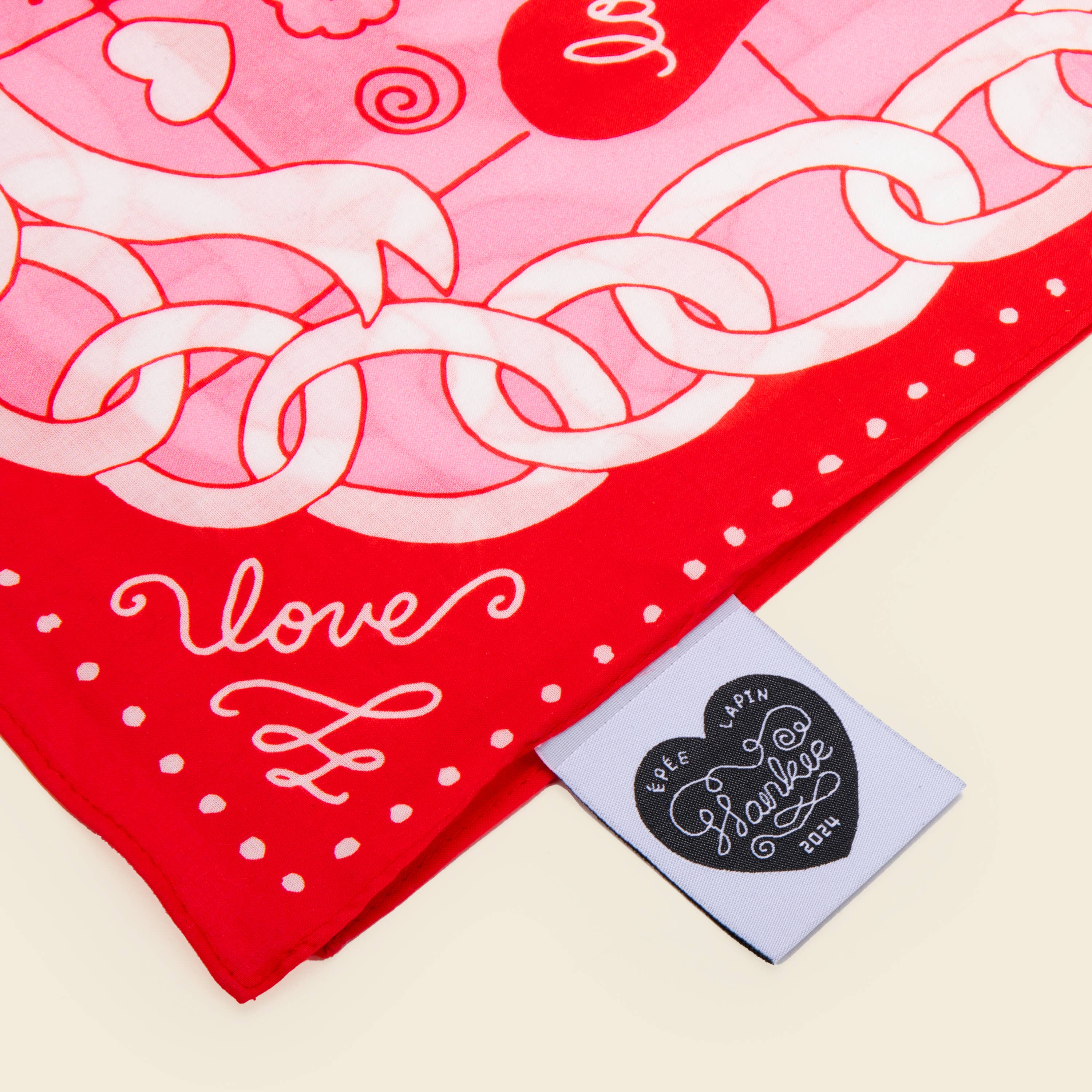 Épée Lapin Studio - Wholesale Handkerchief – Unisex - Love Ponies Hankie2