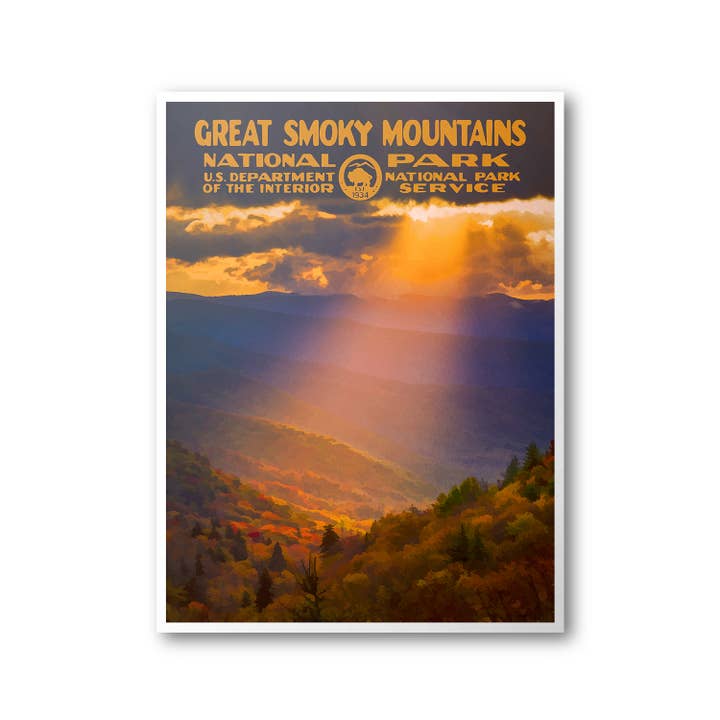 Great Smoky Mountains National Park Poster for wholesale by Albion Mercantile Co.