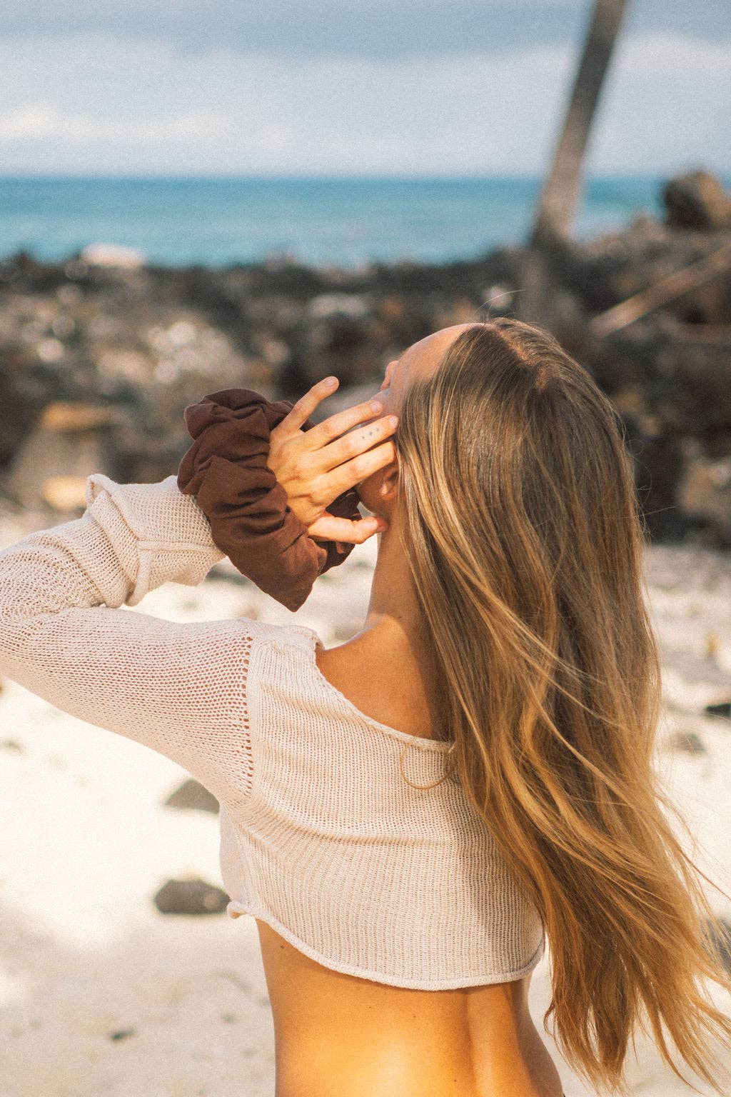 Siena Vida - Wholesale Scrunchie - Women’s - Chestnut Linen Scrunchie - XXL