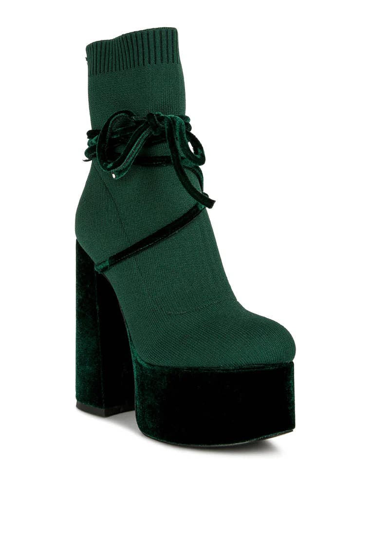 Rag Company – wholesale Booties – Women's – After Pay High Heeled Velvet Knitted Boot