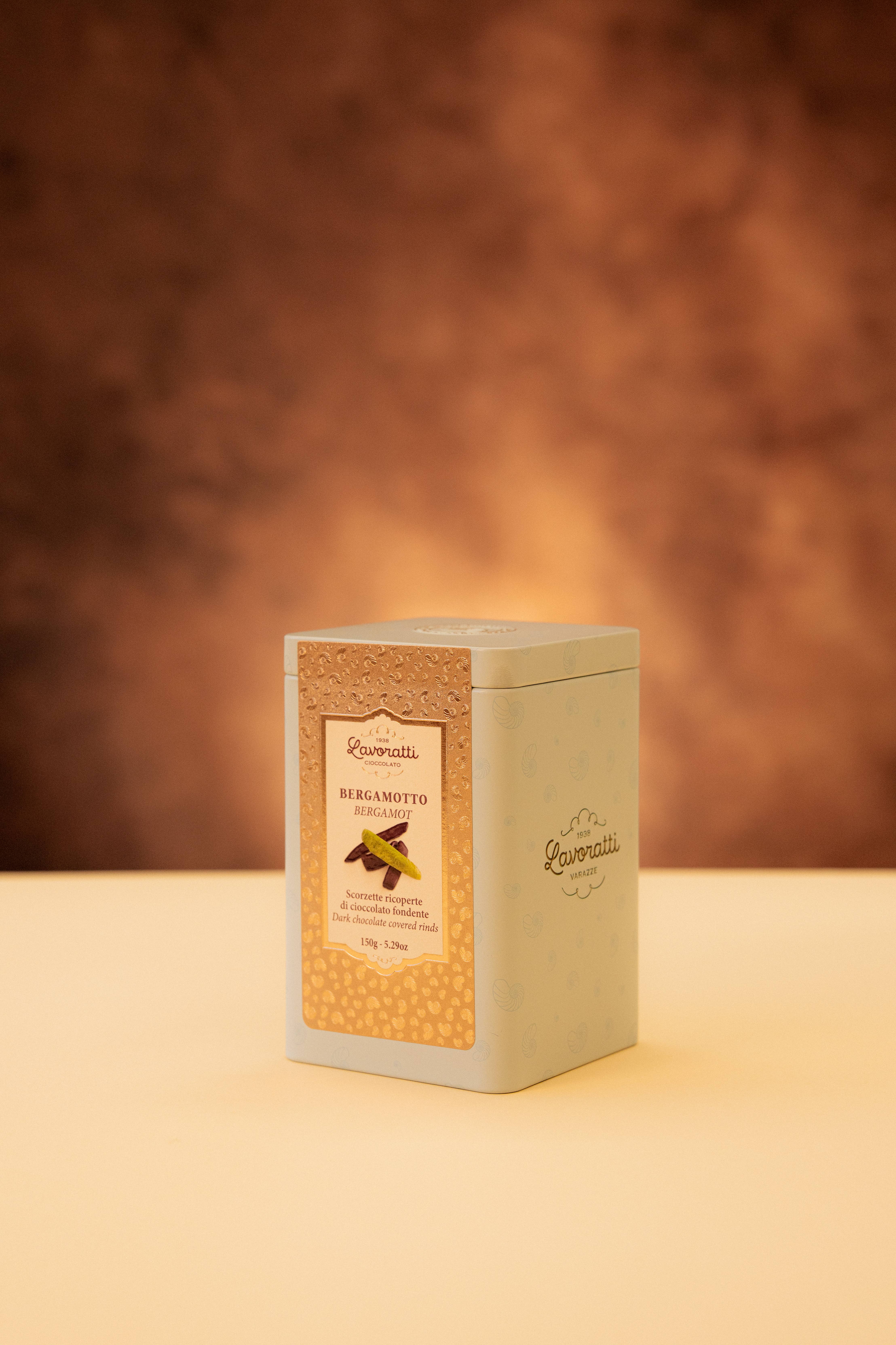 Cioccolato Lavoratti 1938 - Venta al por mayor Dulces con chocolate - Cáscaras de bergamota y chocolate negro 150 g1