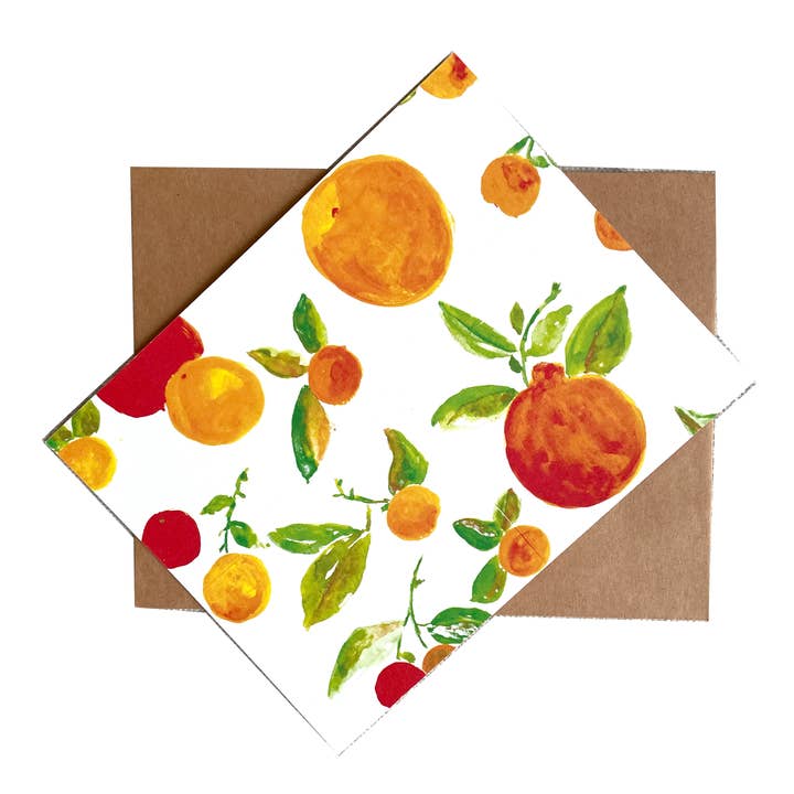 LadooLadoo - Wholesale Stationery/Notecard Set - Note Cards- Oranges (Set of 8 )