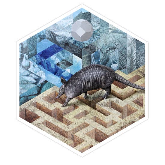 Pourquoi le tatou a-t-il traversé la route ? Autocollant pour la vente par Point 506