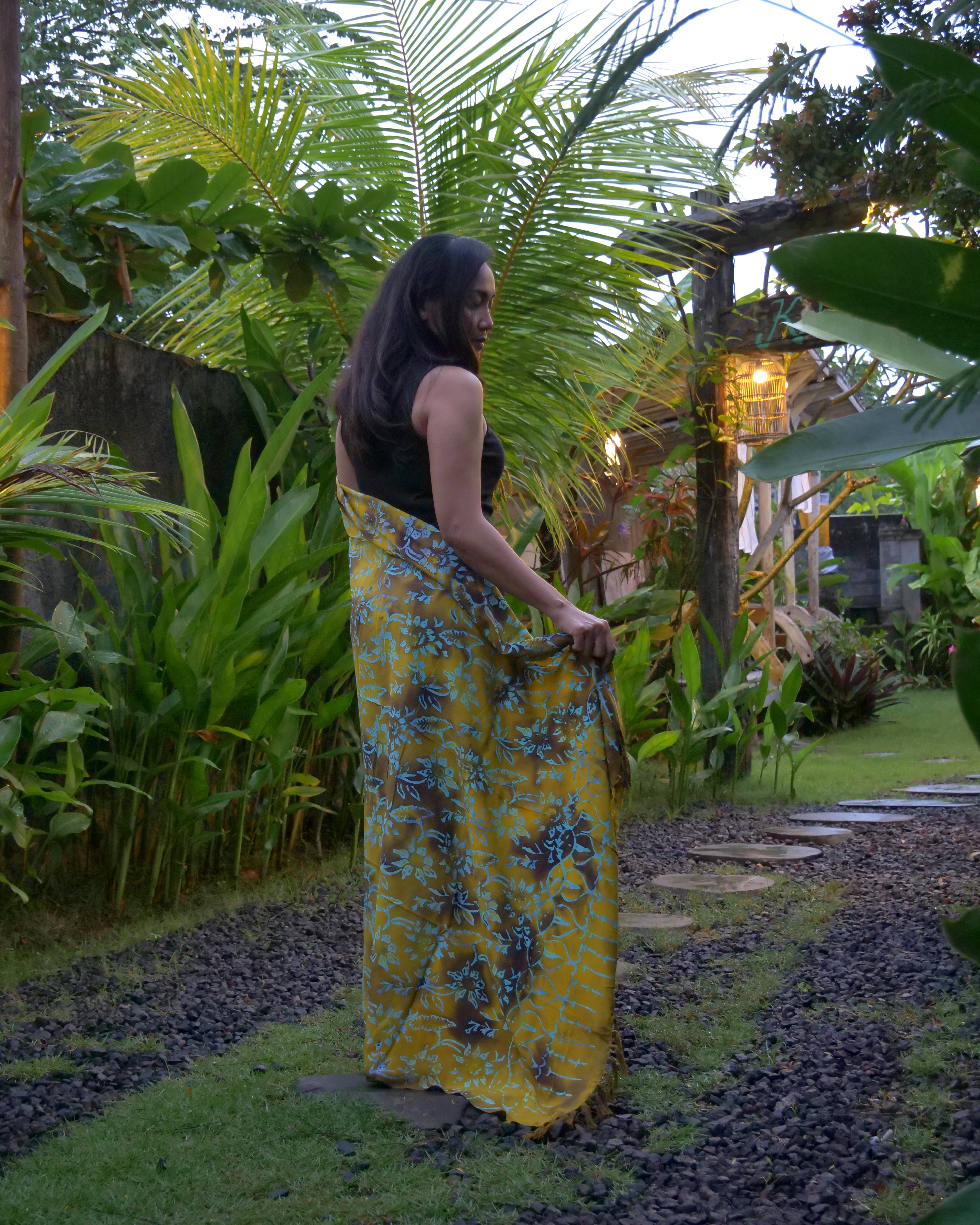 JDLUV – wholesale Swim cover-up – Women’s – Sarong Bali  Floral Wild Rose Antique  Art #S - 0292