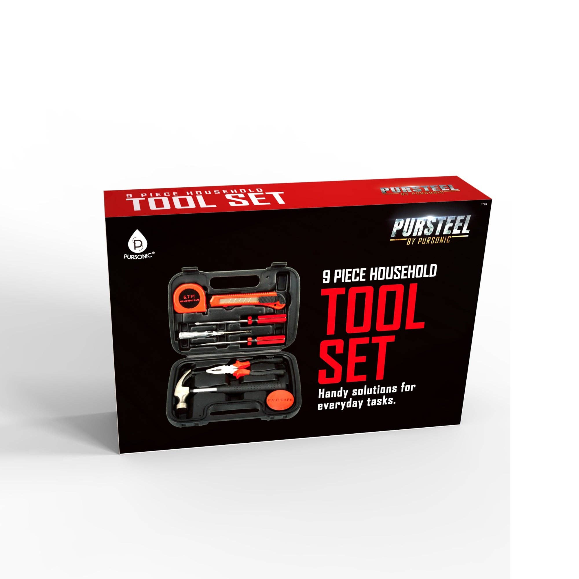 Pursonic - Wholesale Handy Tool - 9 Piece Household Handy Solutions Tool Set for Everyday Task4