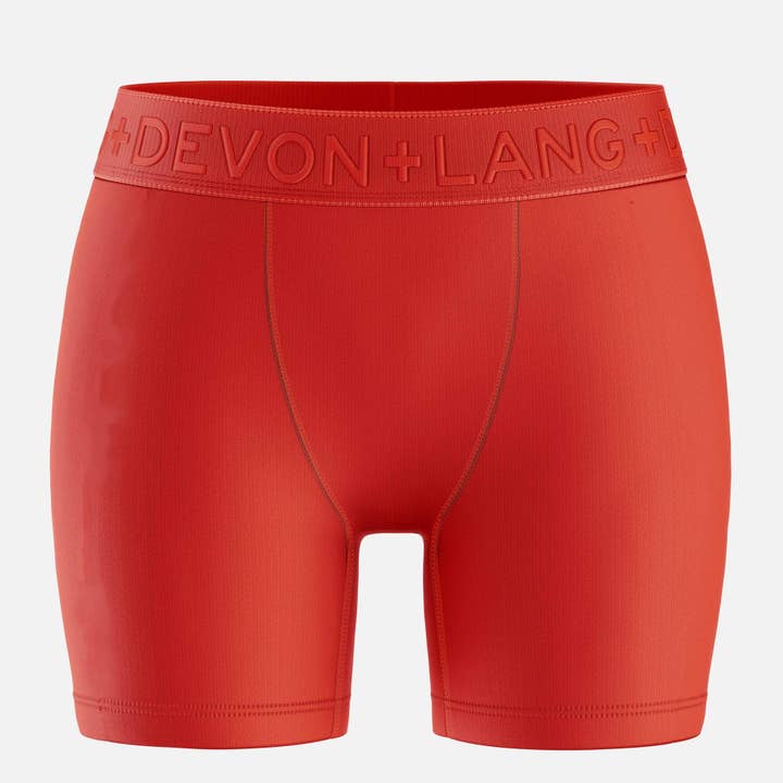 Originals Bria Women's Boxer Brief - Mesh Panels - Scarlet for wholesale by Devon + Lang