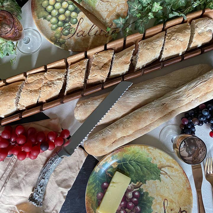 Vagabond House - Vendita all'ingrosso Taglieri - Tagliere per baguette con coltello da pane a corna2