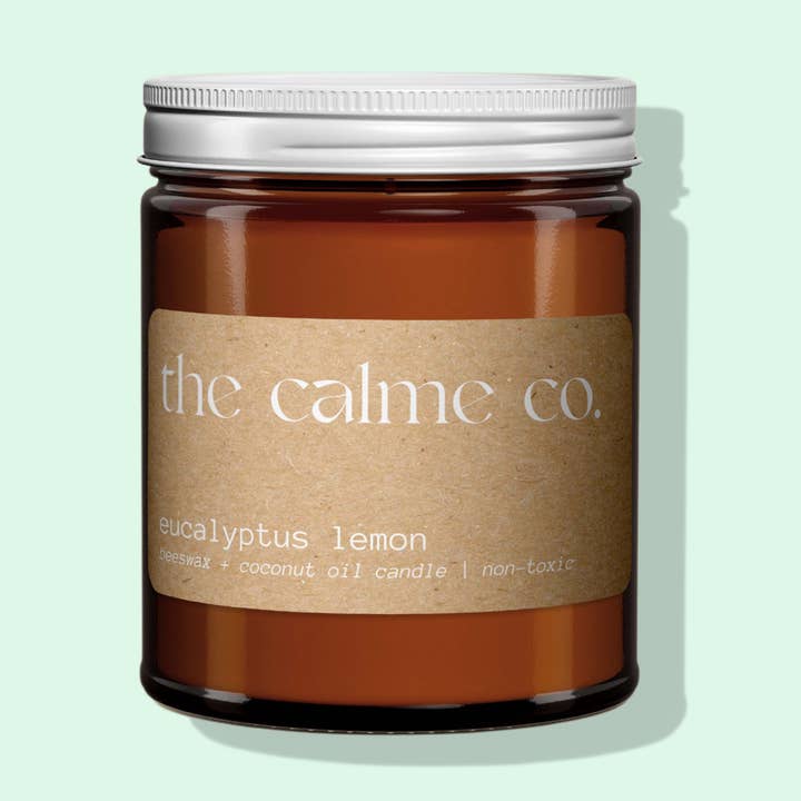 Eucalyptus Lemon Beeswax Candle for wholesale by The Calme Co