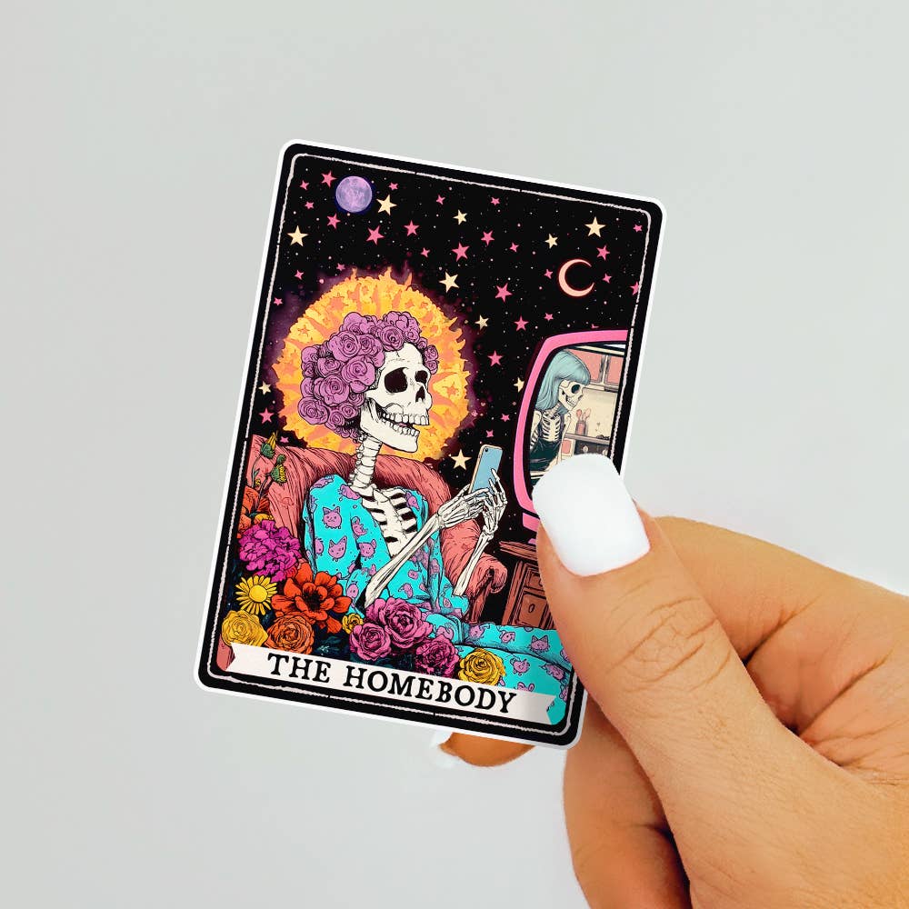 Loftipop - Wholesale Sticker - The Homebody Tarot Sticker,  Antisocial Introvert Gifts1