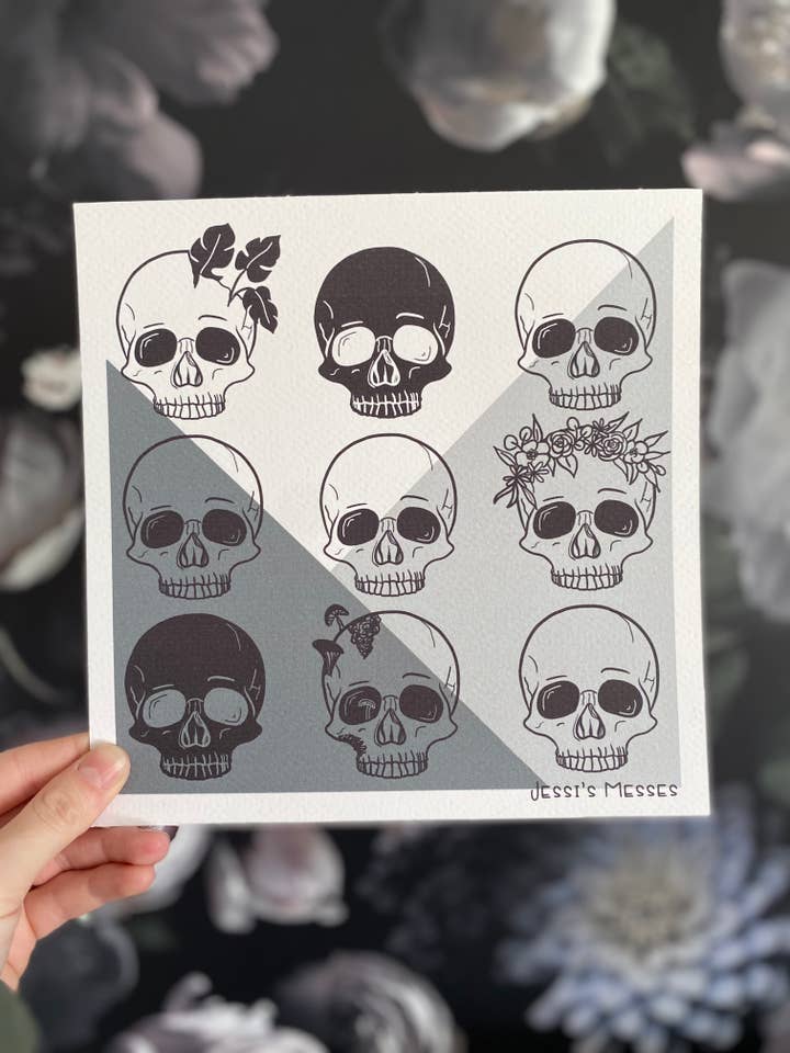 Skulls Art Print voor wholesale door Jessi's Messes