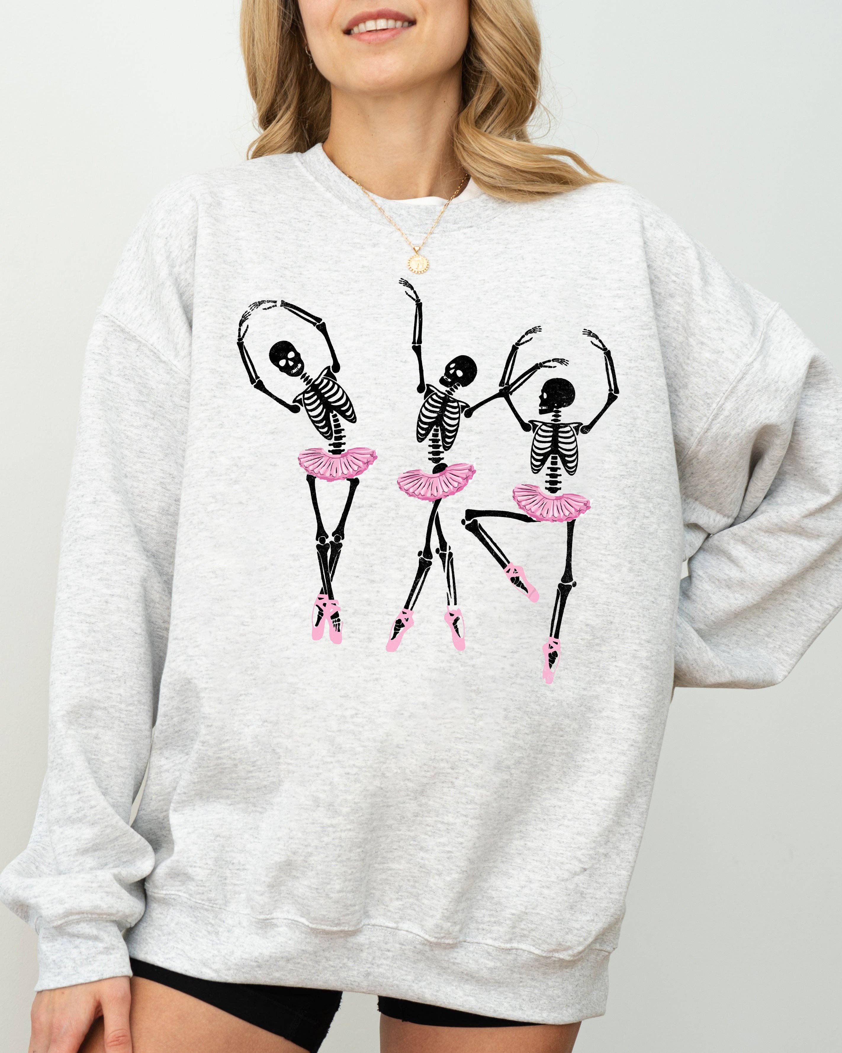 Refinery Number One LLC - Wholesale Graphic Sweatshirt - Women's - Dancing Skeleton Ladies, Ghost, Funny, Halloween Sweatshirt0