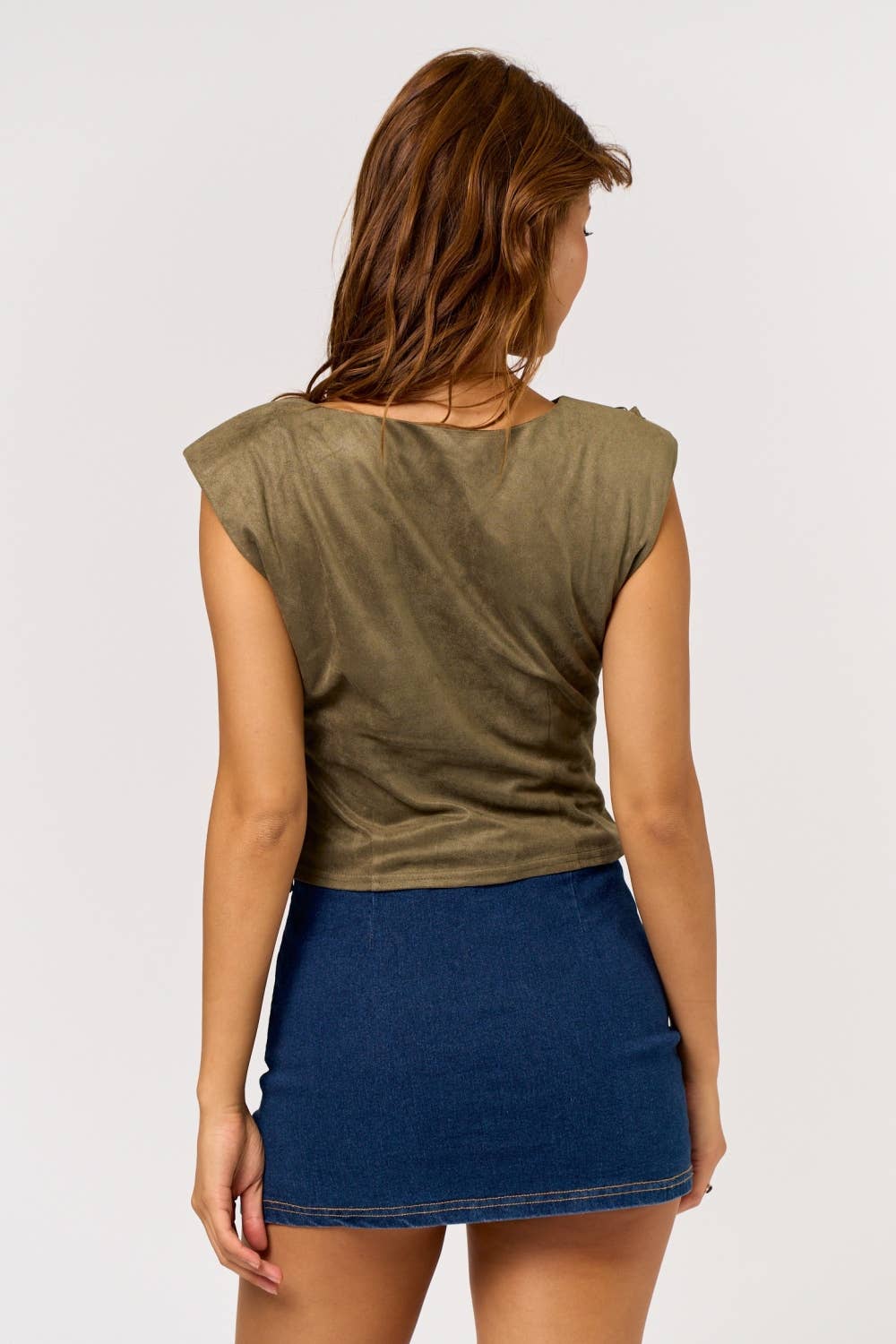 Blue Blush - Wholesale Blouse - Women's - Suede Fringe Detail Top2