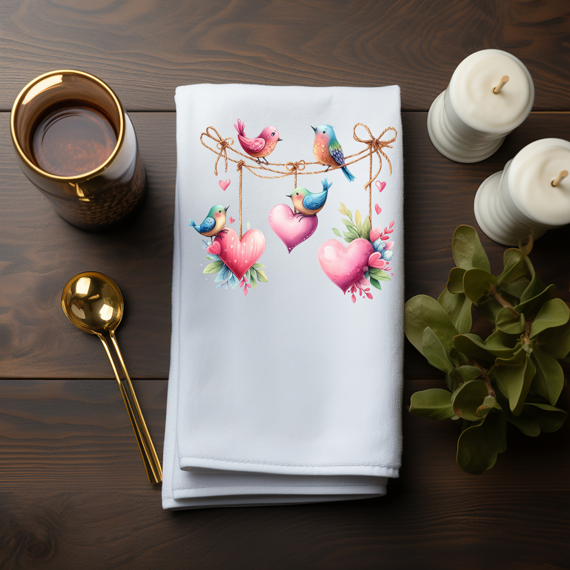 Fernville Creations – wholesale Hand towel – Valentine's Day Heart Fingertip Towel, Powder Room Accessory6