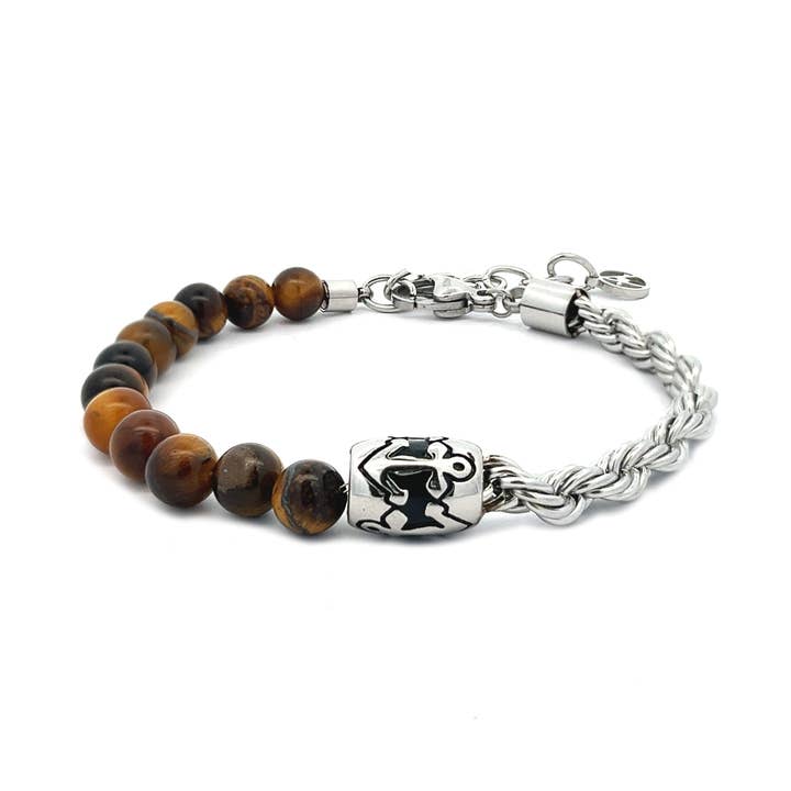 MEN'S BRACELET NATURAL STONE AND TORCHON CHAIN - KM2396E619 and other Purchase Wholesale bracelets for men. Free Returns & Net 60 Terms on Faire trending on Faire.