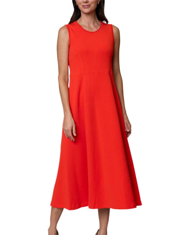 Mabel Maxi Sleeveless A-line Dress; Orange for wholesale by Biana