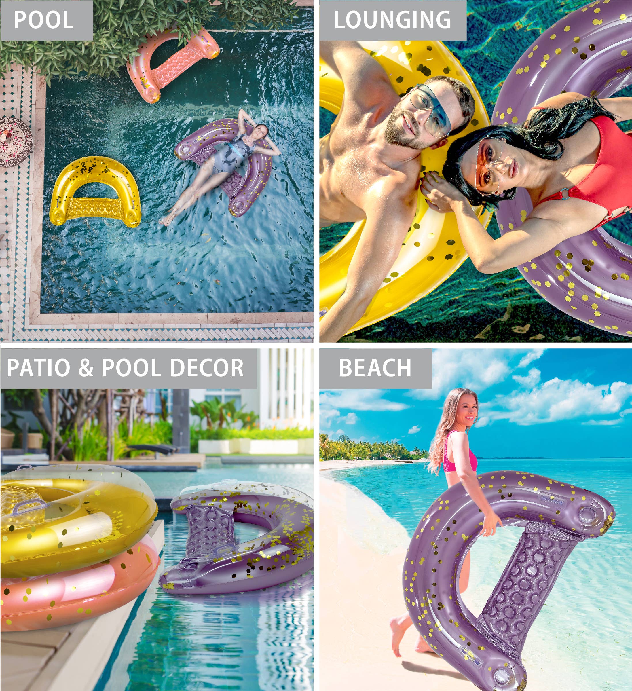 Cota Global - Wholesale Inflatables - Pool Float - Purple Gold Pool Chair2