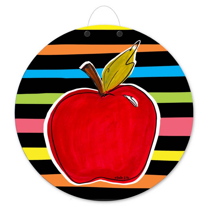 Blank Apple Door Hanger for wholesale by Baxter & Me