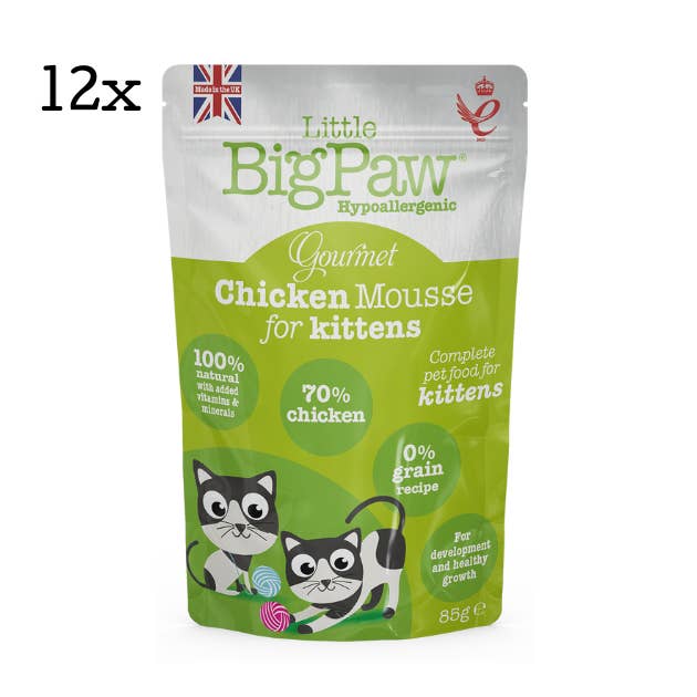 Gourmet Chicken Mousse for Kittens 12 x 85g Pouch for wholesale by Little BigPaw