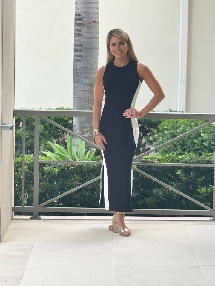 Illusionary Everyday Color Block Dress for wholesale by Nikkib