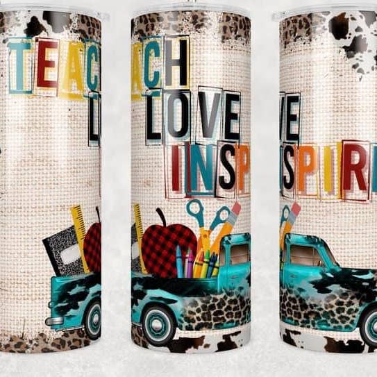 Gobelet isotherme Teach Love Inspire pour la vente par Custom reasons