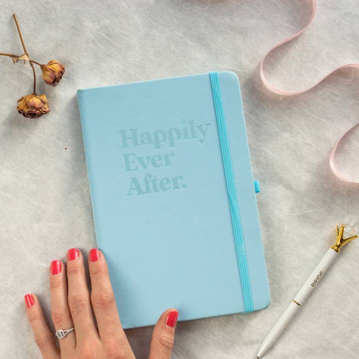 Happily Ever After Embossed Bridal Hardback A5 Notebook for wholesale by Team Hen