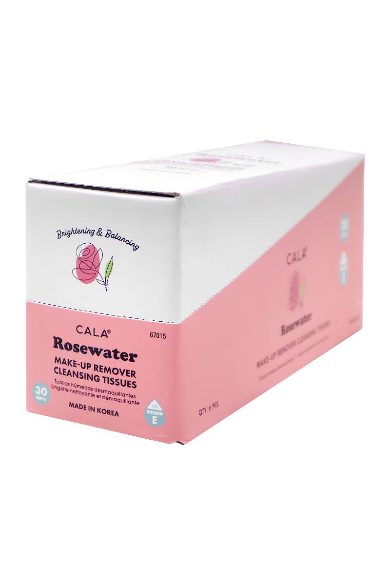 PINEAPPLE Beauty - Wholesale Makeup Remover - CALA 67015 Rose Water 30 Sheets Makeup Remover Tissue - 6pk2