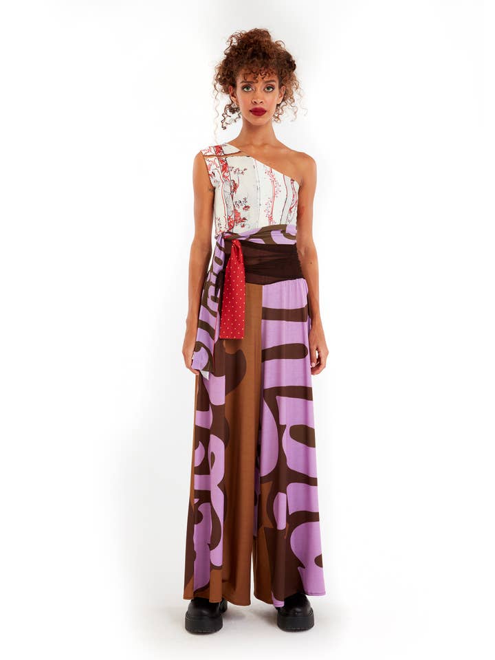 IPNG Design - Vendita all'ingrosso Camicetta - Donna - Camicetta monospalla - piastrelle Ocean Washed2